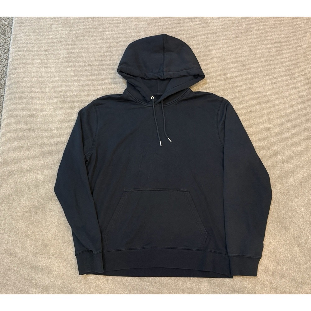 Everlane Sweatshirt Hoodie Mens Large Black Basic Blank Pullover Adult Cotton